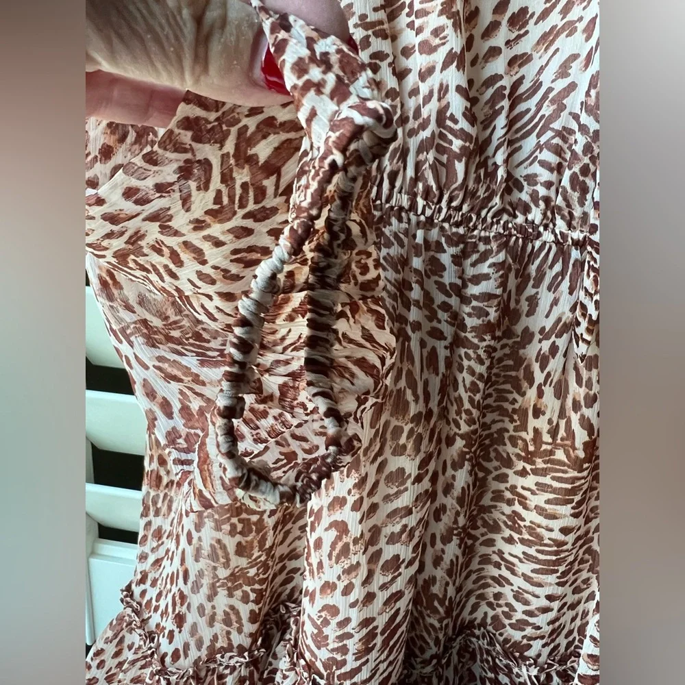 Jessica Simpson - NWT - 1X - Leopard Print Long Sleeve Dress - Lined -Sandshell - Picture 4 of 11